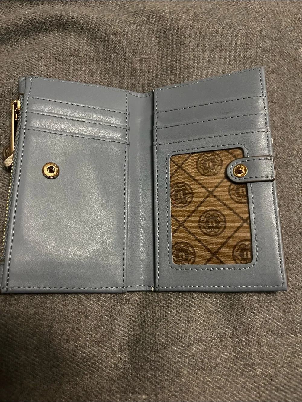 Nanette Lepore Blue & Cream Leather Card Pouch